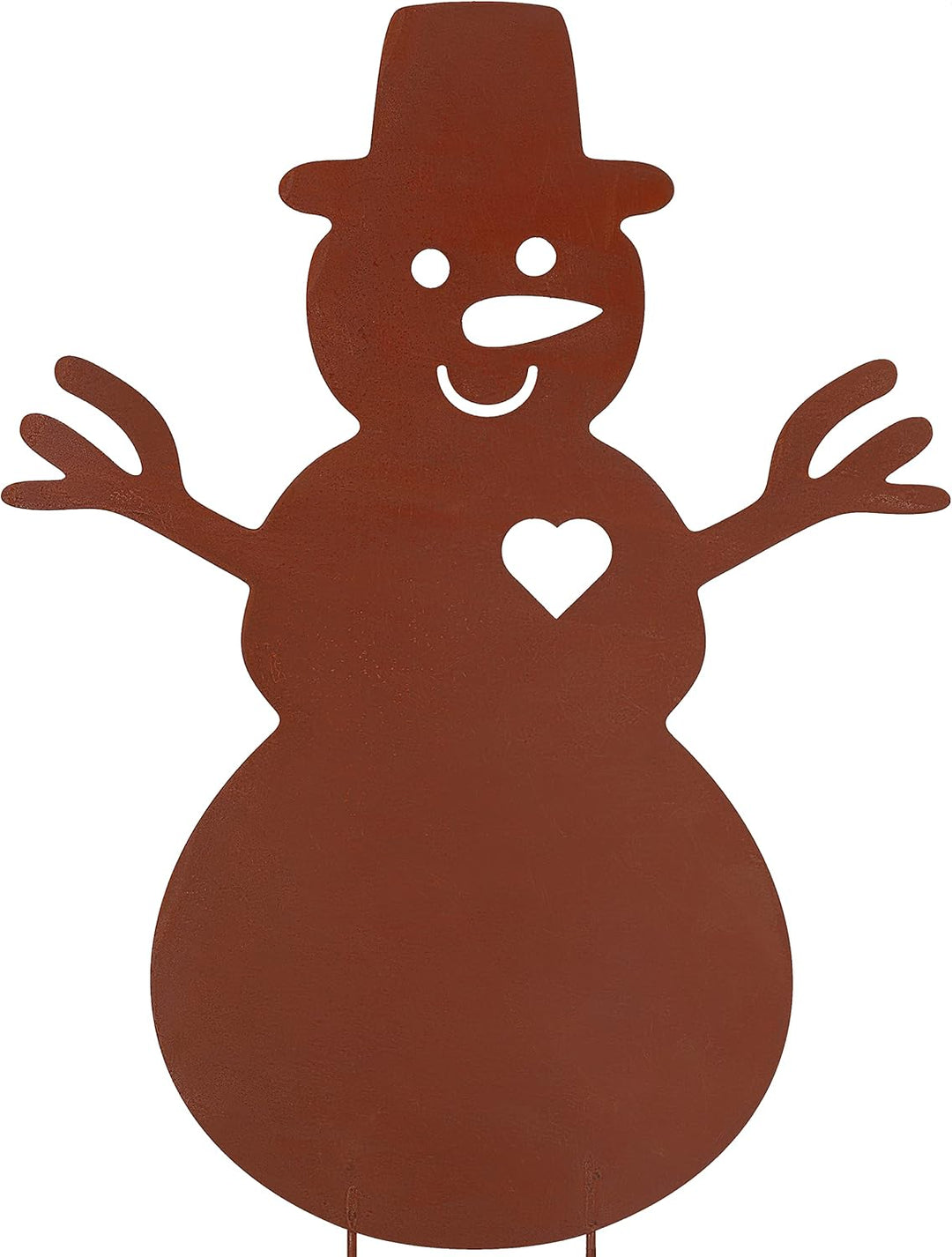 KOTARBAU® Gartendekoration Rostfiguren 65cm Schneemann Weihnachtsdeko Garten Ecorost Gartenstecker W