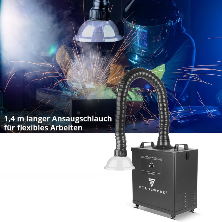 STAHLWERK Rauchabsaugung – 300 Watt starke Absauganlage FE-300 ST mit 3-fach-Filter, sicherer Raucha