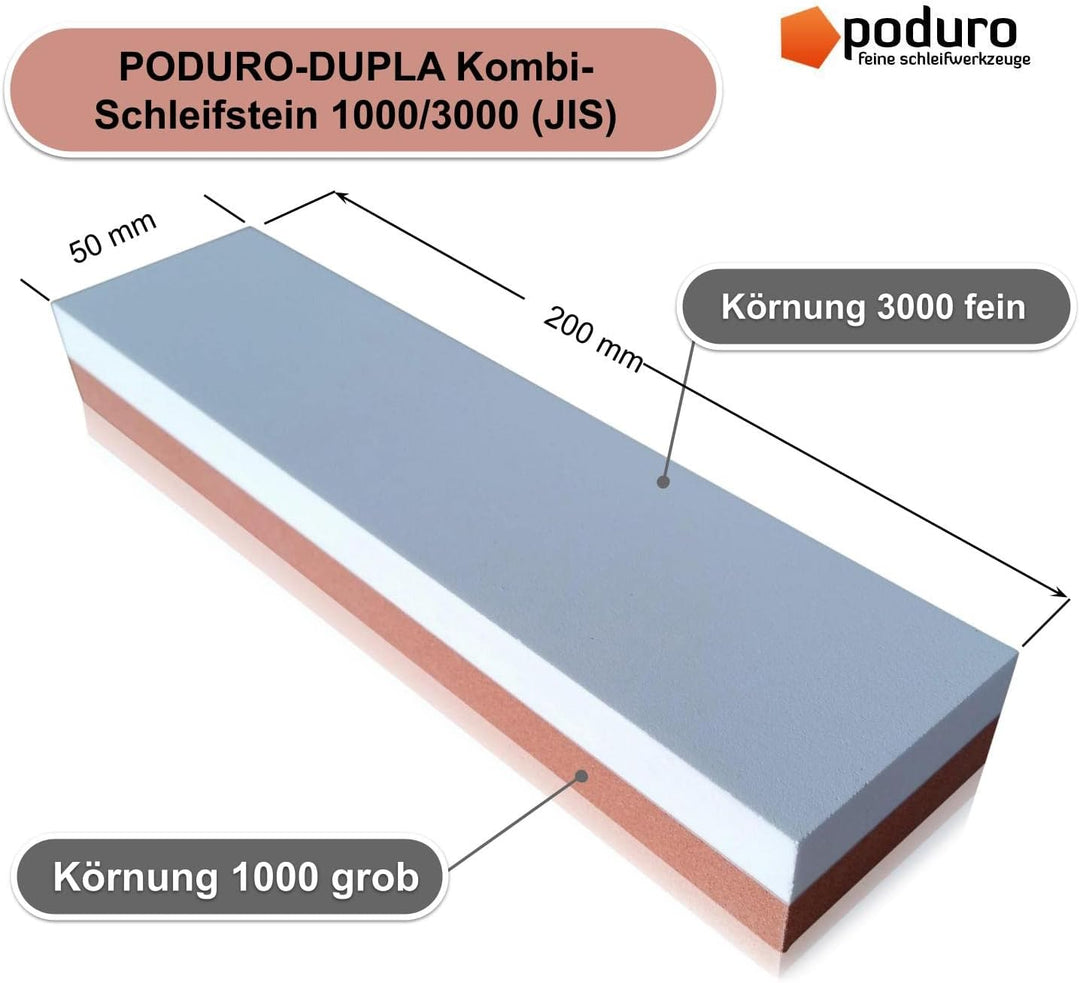 PODURO DUPLA | Kombi Abziehstein für Messer - Körnung 1000/3000 (JIS)