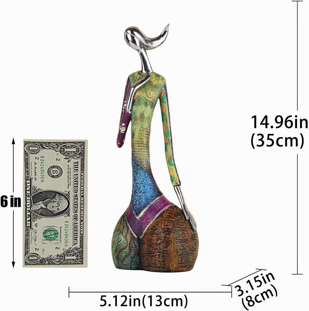 Bunte abstrakte Kunst weibliche Yoga-Pose Statue, Indoor-Moderne Wohnkultur Bunte Figur Malerei Kuns