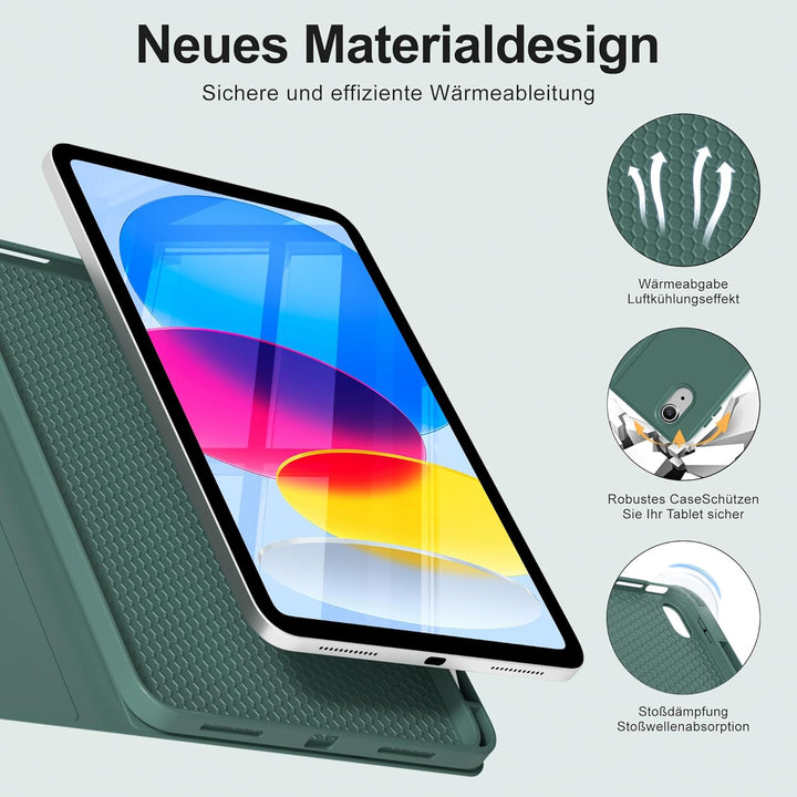 Hülle mit Tastatur für iPad A16 11 Generation2025/10 Generation 2022, (11/10.9 Zoll), 7-farbige Magn