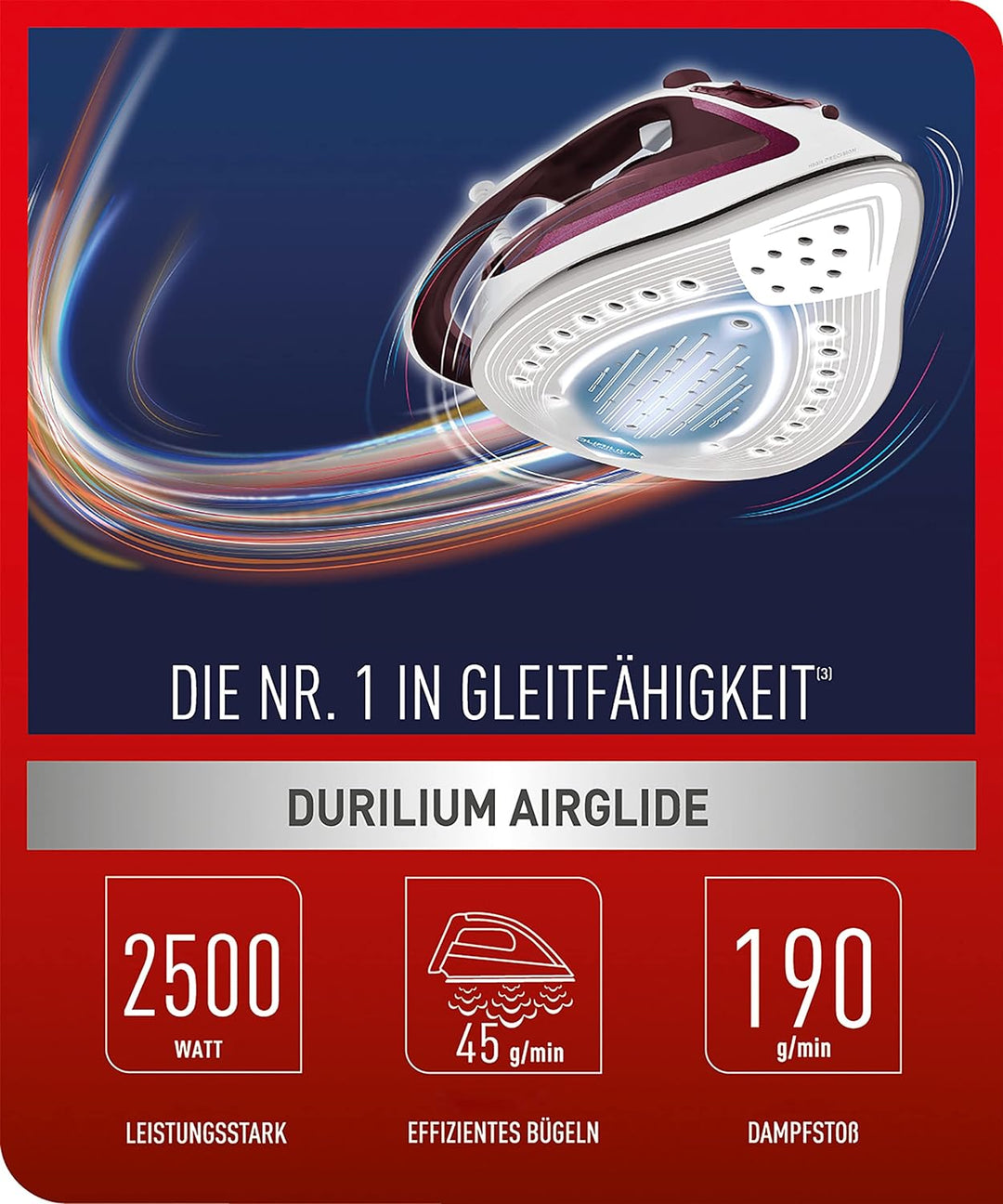 Tefal FV5716 Easygliss Plus Dampfbügeleisen | 190 g/Min. Dampfstoss | Vertikaldampf | XL Wassereinfü