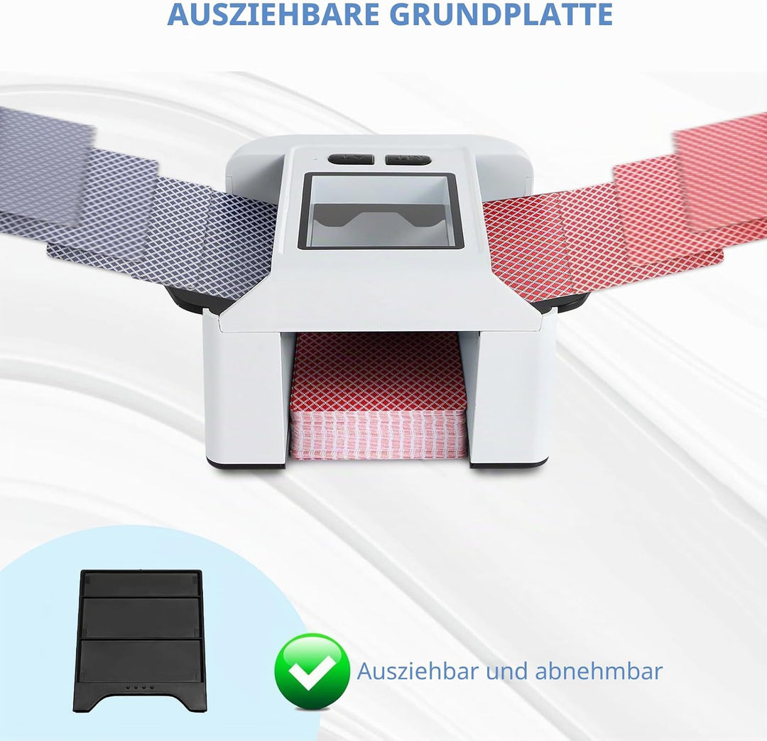 Automatischer Kartenmischer für 1-2 Decks,wiederaufladbarer 2000-mAh-Akku,elektrischer Shuffler für