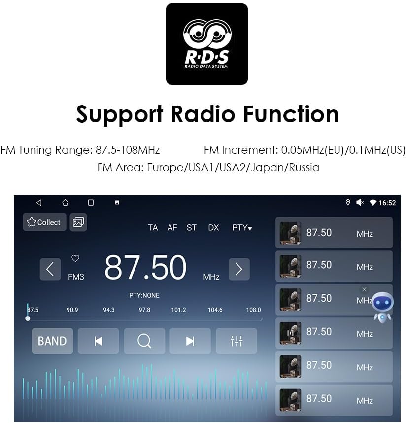 hizpo 9 Zoll Touchscreen Autoradio Kompatibel mit FIAT 500 2007-2014 mit Carplay/Android Auto 4-Core