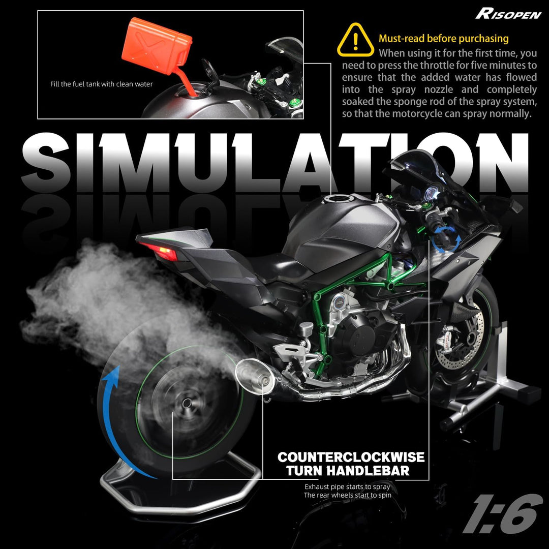 1:12 Motorrad-Modell aus Metalldruckguss und Kunststoff Mj050-h2r, Mj050-h2r