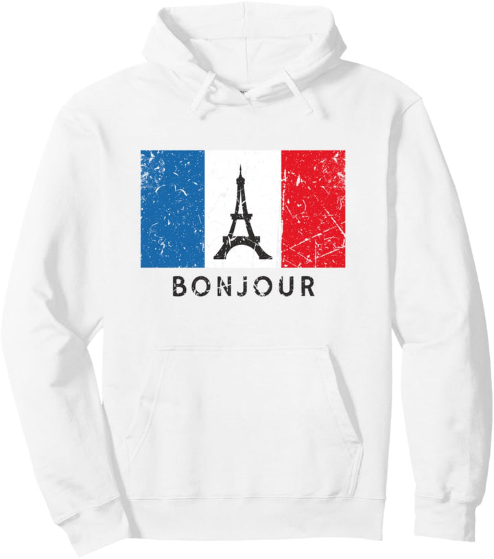Vintage Paris, Frankreich Französische Flagge Eiffelturm Pullover Hoodie