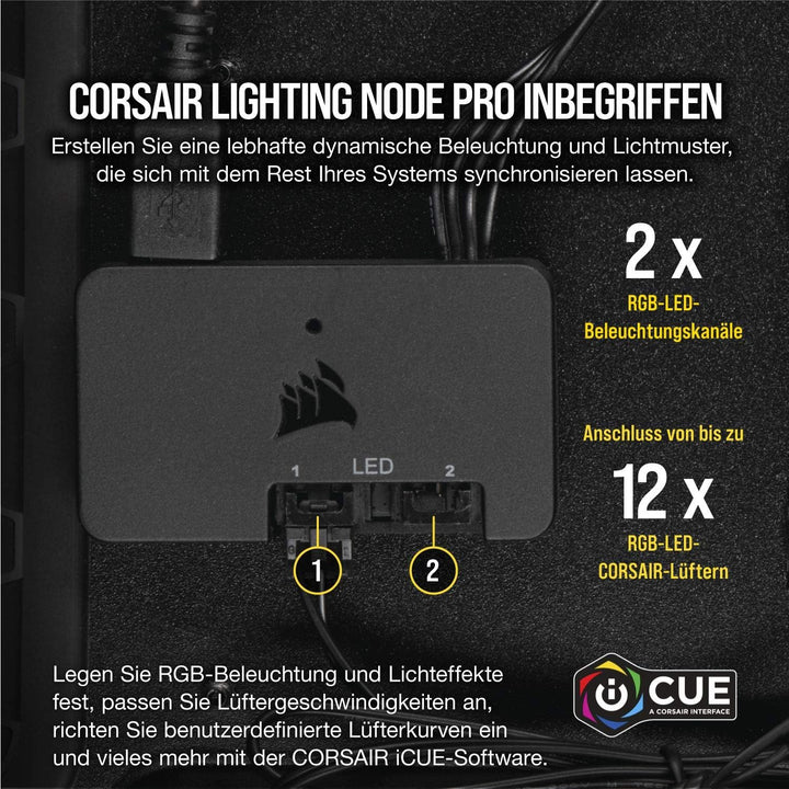 Corsair LL140 RGB LED PWM PC-Gehäuselüfter (140mm Dual Licht Loop RGB LED, Zweierpack mit Lighting N
