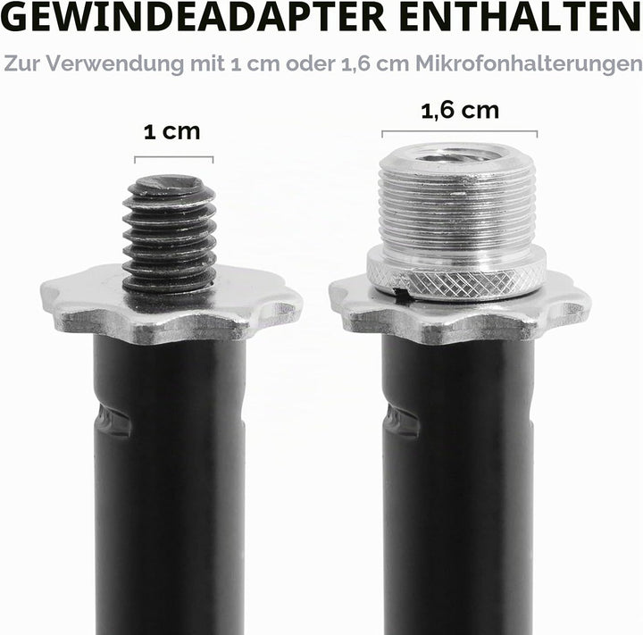 TIGER MCA7-BK Professioneller Boom-Mikrofonständer mit Klemme - Schwarz Metal Fittings Single, Metal