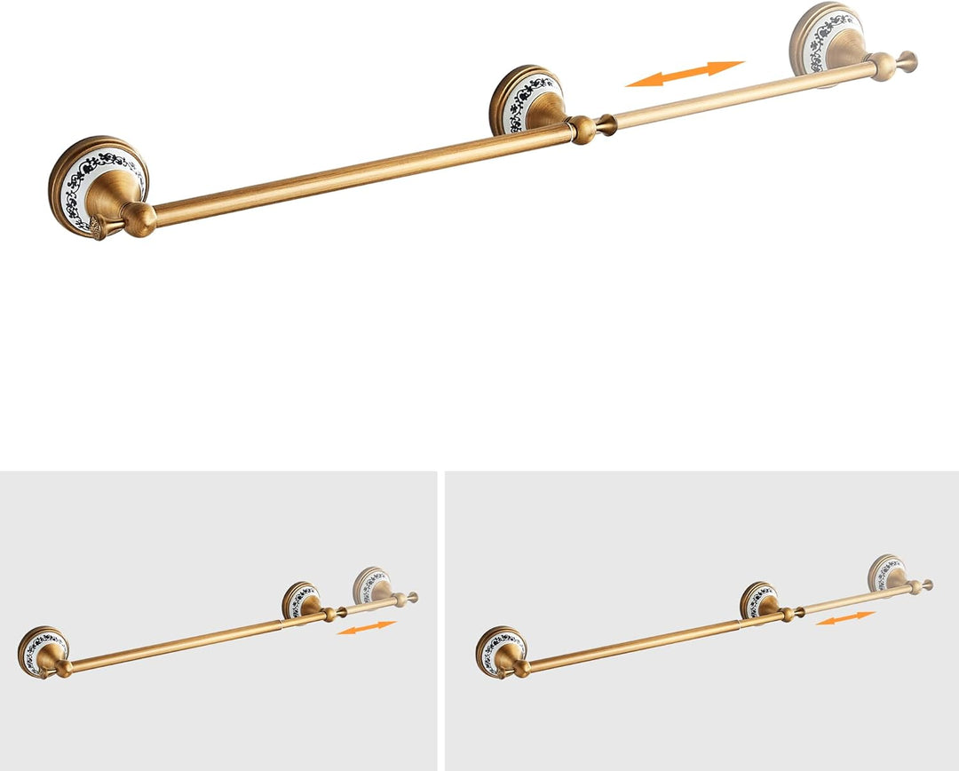 Antike Bronze Badezimmer Hardware Set,Verstellbarer Handtuchhalter, Toilettenpapierhalter, Handtuchh
