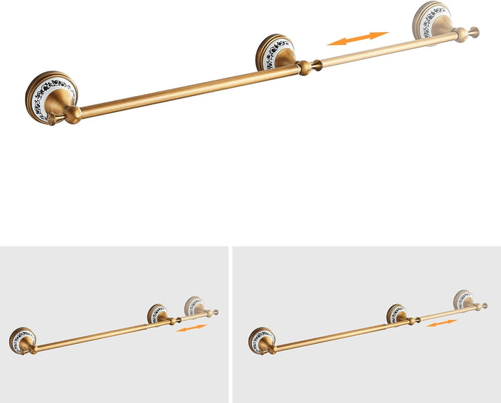 Antike Bronze Badezimmer Hardware Set,Verstellbarer Handtuchhalter, Toilettenpapierhalter, Handtuchh