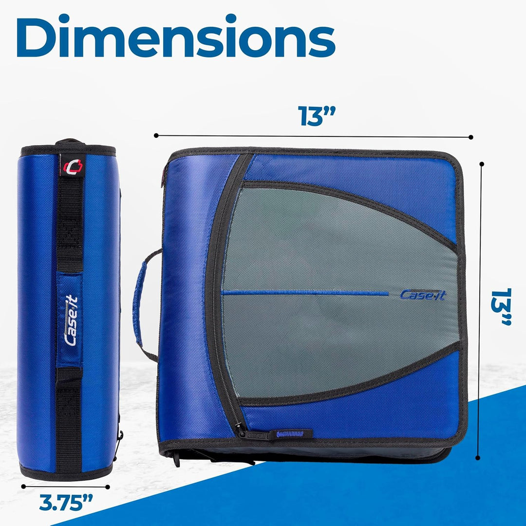Case-it The Mighty D-146 Ordner mit Reissverschluss – 7,6 cm O-Ringe – 5 farbige Registerkarten – me