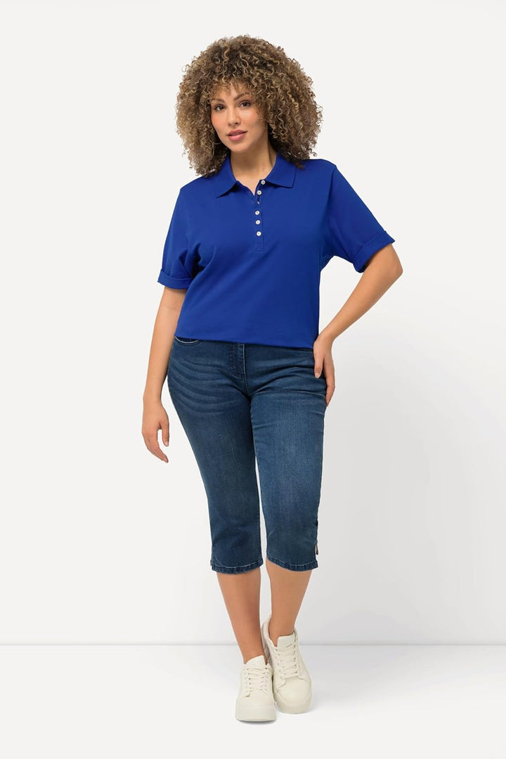 Ulla Popken Damen Freizeithose 32W / 32L Blue Denim, 32W / 32L Blue Denim