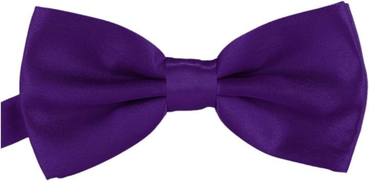 DonDon 6er Set Herren Fliege 12 x 6 cm gebunden und längenverstellbar Violett, Violett