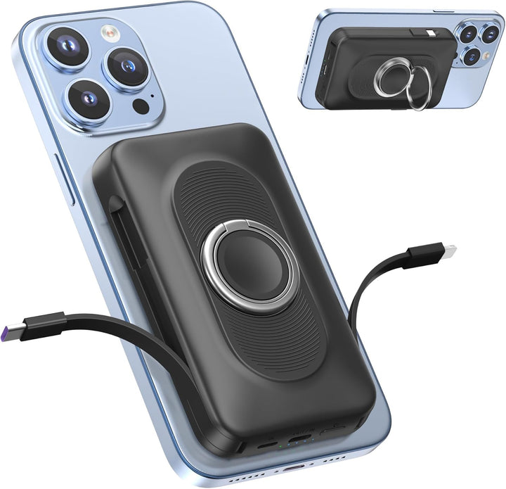 Powerbank für Magsafe 20000mAh 22.5W Magnetische Power Bank 4-in-1 Schnellladen mit Type-C/IOS Kabel