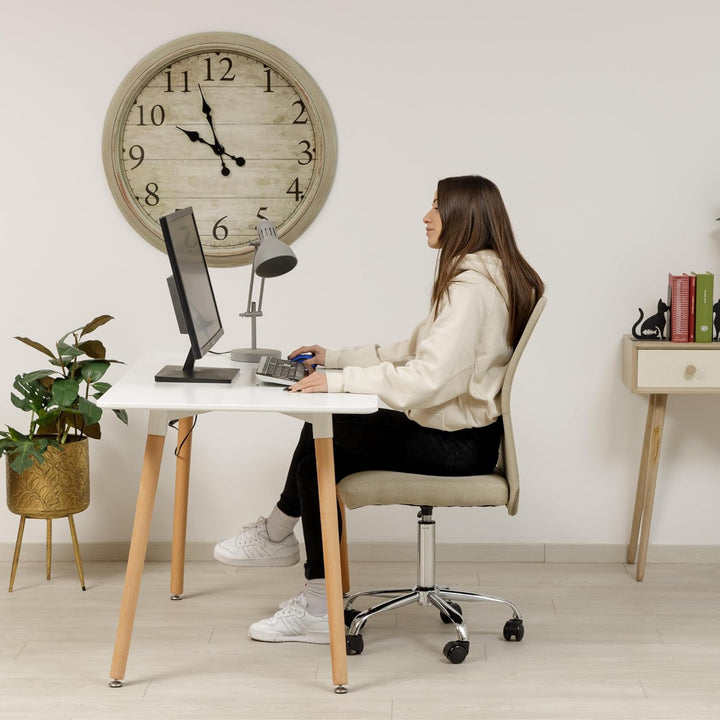 Baroni Home Bürostuhl aus Stoff, gepolsterter Bürostuhl 360° drehbar, Verstellbarer Höhe und ohne Ar