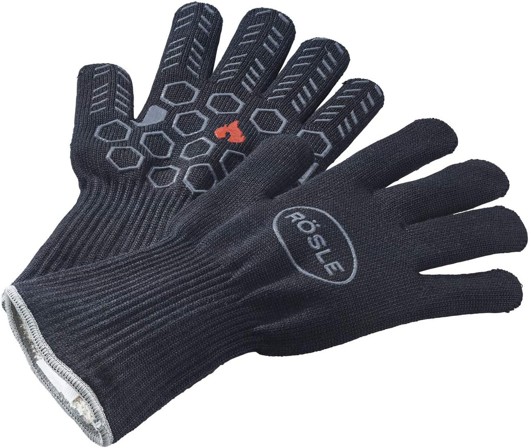 RÖSLE Premium-Grillhandschuhe, Hochwertige Handschuhe zum Schutz vor Verbrennungen & Ablagematte Sil