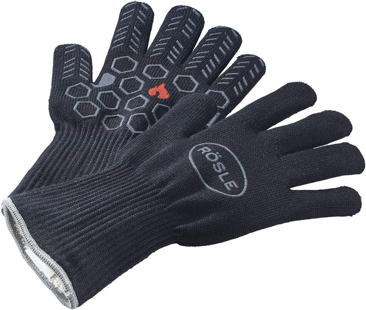 RÖSLE Premium-Grillhandschuhe, Hochwertige Handschuhe zum Schutz vor Verbrennungen & Ablagematte Sil