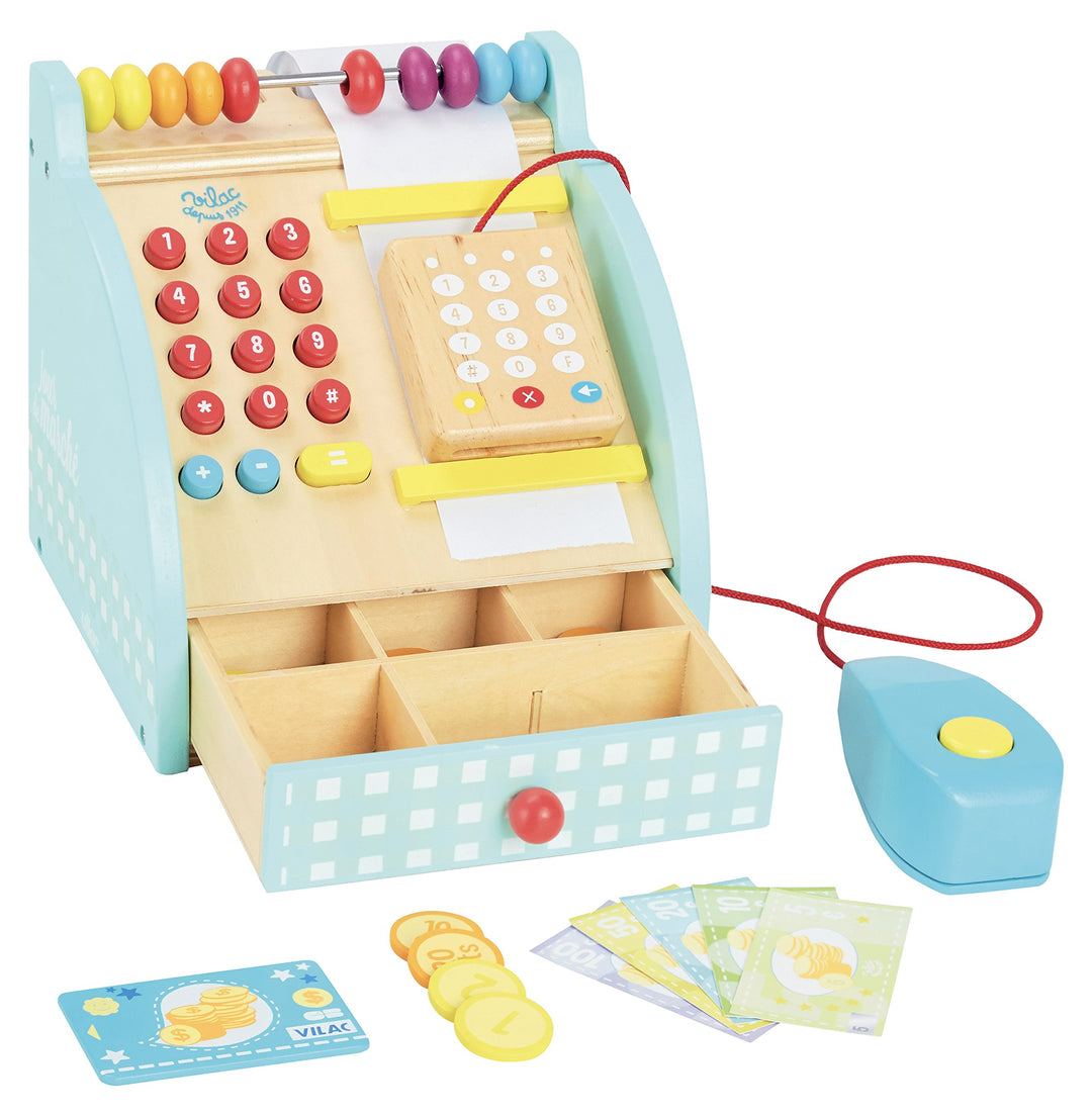 Vilac vilac8102 Cash Registe, 16 x 16,5 cm Pretend Play Registrierkasse, Pretend Play Registrierkass