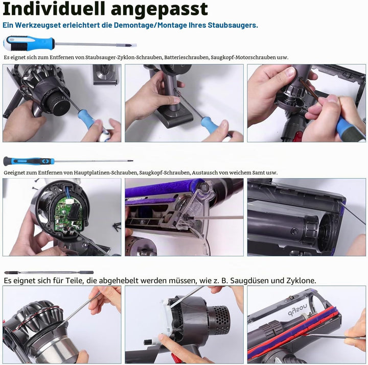 KLS für Dyson V6 V7 V8 V10 V11 Spezialwartungs- und Reinigungswerkzeug Demontagewerkzeug Schraubendr