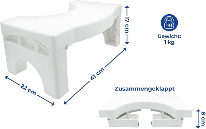 Maximex Faltbarer Toiletten-Fusshocker, rutschsicheres WC Trittschemel mit Belastbarkeit bis 100 kg,