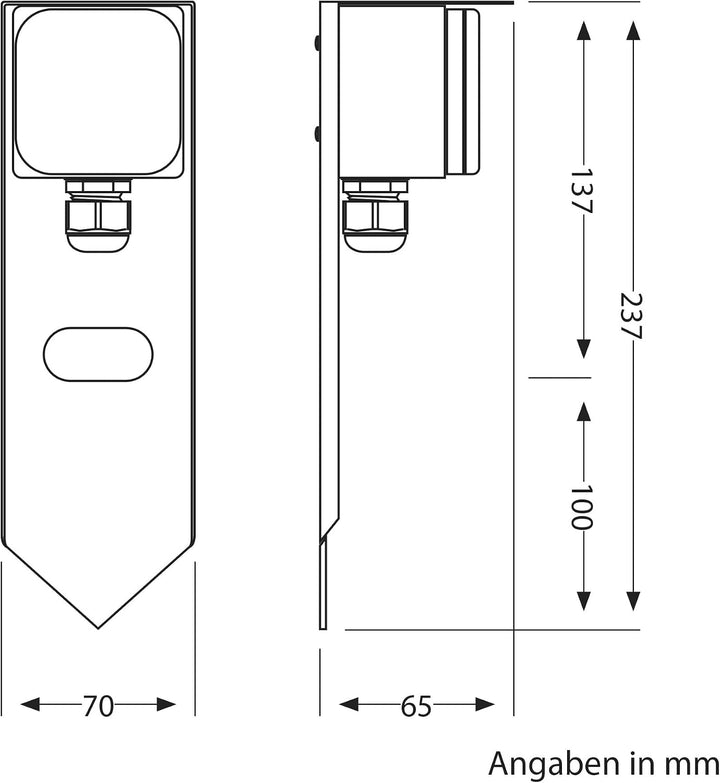 ledscom.de 3x Garten Steckdosensäule PIWI mit Erdspiess für aussen, IP44, 1-fach, Edelstahl, schwarz