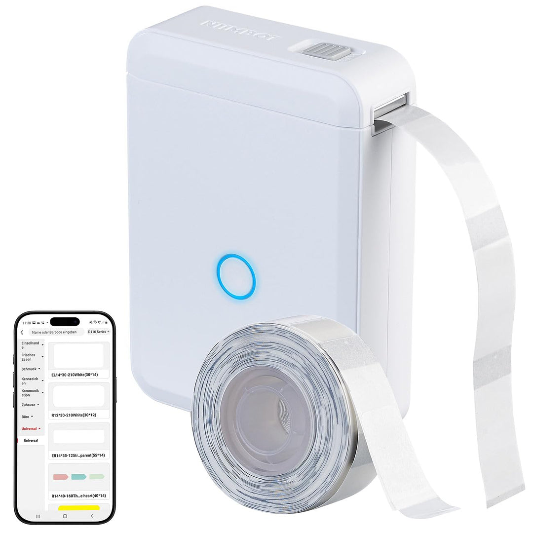 Callstel Etikettendrucker: Mobiler Akku-Thermo-Labeldrucker, Android & iOS, Bluetooth, App (Etikette