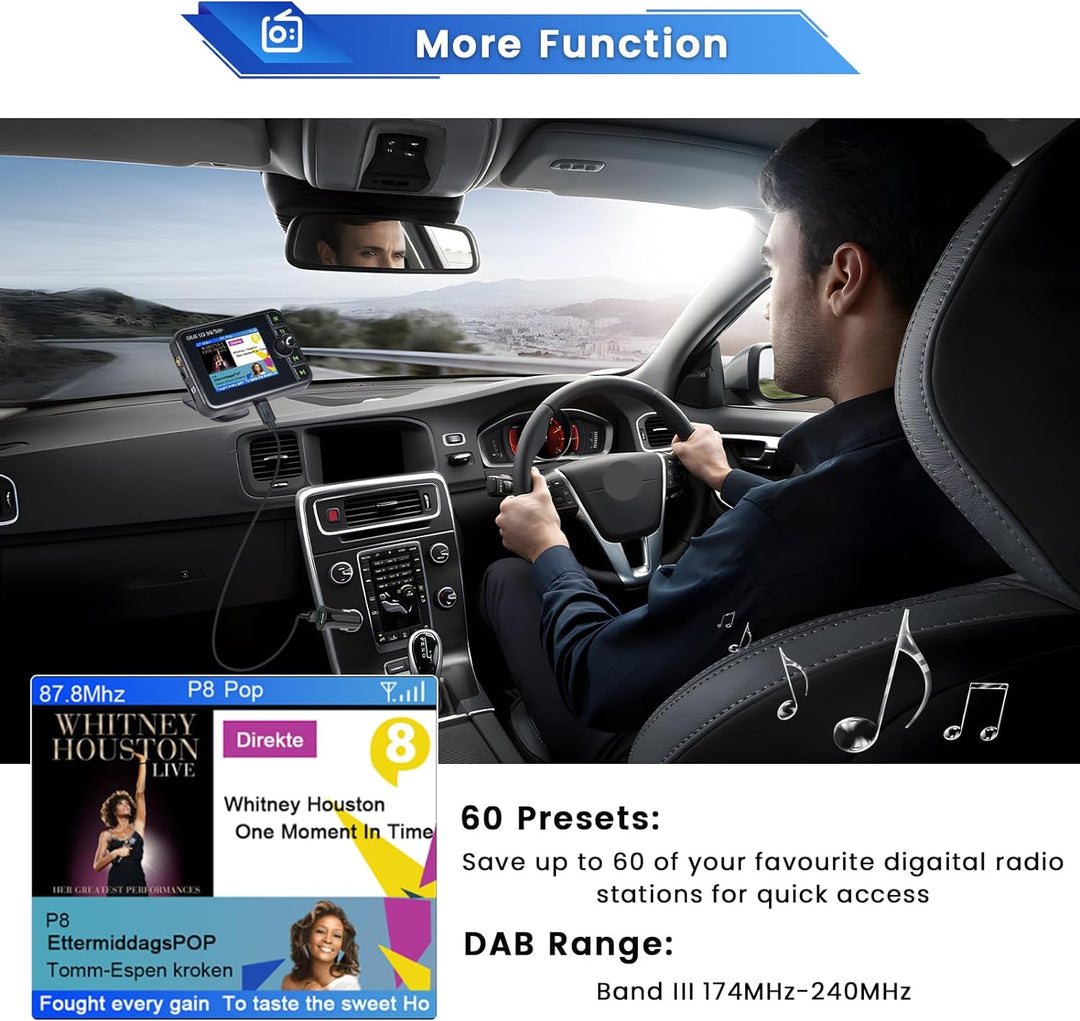 Hikity DAB+ Adapter Antennentuner für Autoradio Digital Empfänger Externe DAB Box Adapter Tuner Komp