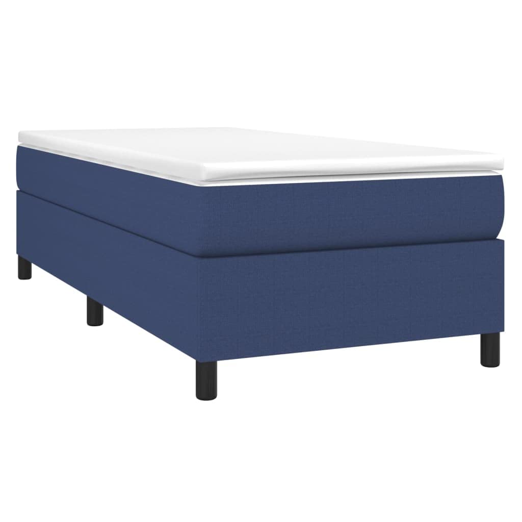 vidaXL Boxspringbettgestell Blau 90x200 cm Stoff 35 cm/ 90 x 200 cm Blau, 35 cm/ 90 x 200 cm Blau