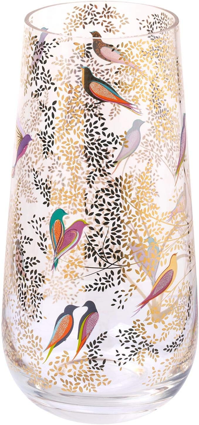 Sara Miller SM79259-XD Portmeirion Mittelgrosse Vase Chelsea Collection Vogel im Baum, Porzellan Ein