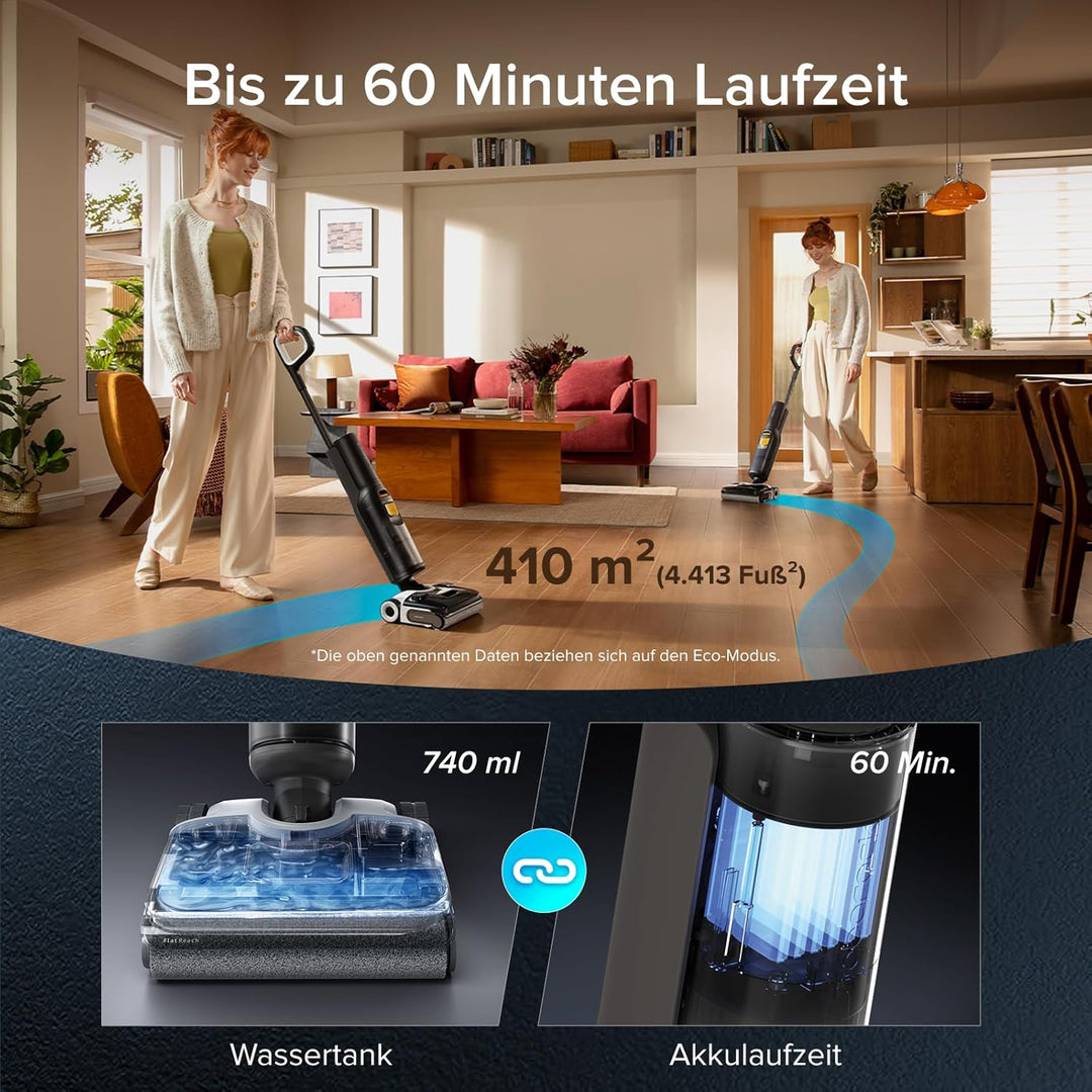 roborock F25 XT Nass Trockensauger, kabelloser Nass-Trocken-Sauger, 20.000 Pa Staubsauger mit Wischf