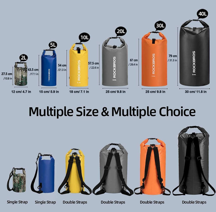 ROCKBROS Dry Bag Wasserdicht Packsack für Wassersport, Strand, Schwimmen Boot Kajak Rafting Segeln 4