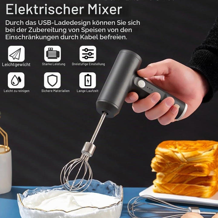 Drahtloser elektrischer Lebensmittelmischer 3-Geschwindigkeiten Eierklopfer USB Wiederaufladbare Han