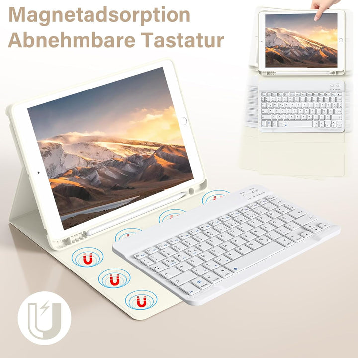 Tastatur Hülle für iPad 10.2 Zoll (9./8./7. Generation - 2021/2020/2019), Soft TPU Rückseite Gehäuse