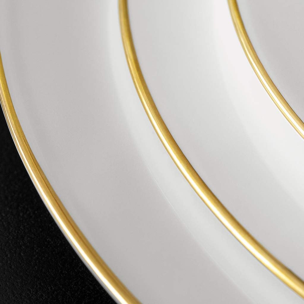 Villeroy & Boch Signature Anmut Gold Suppenteller, 24 cm Ø, weiss/gold