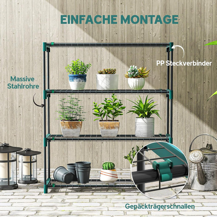 Outsunny 2er-Set Pflanzenständer, 4-Etagen 104 cm hoch Blumenständer für Innen Aussen, Pflanzenregal