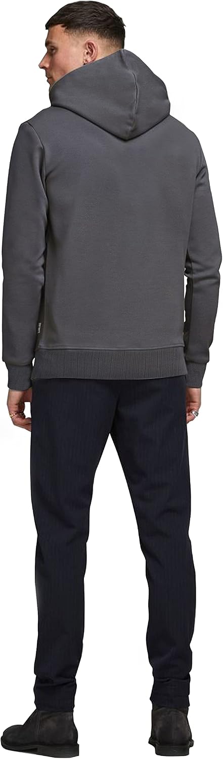 JACK &amp; JONES Male Kapuzenpullover Einfarbig Kapuzenpullover XS Asphalt, XS Asphalt