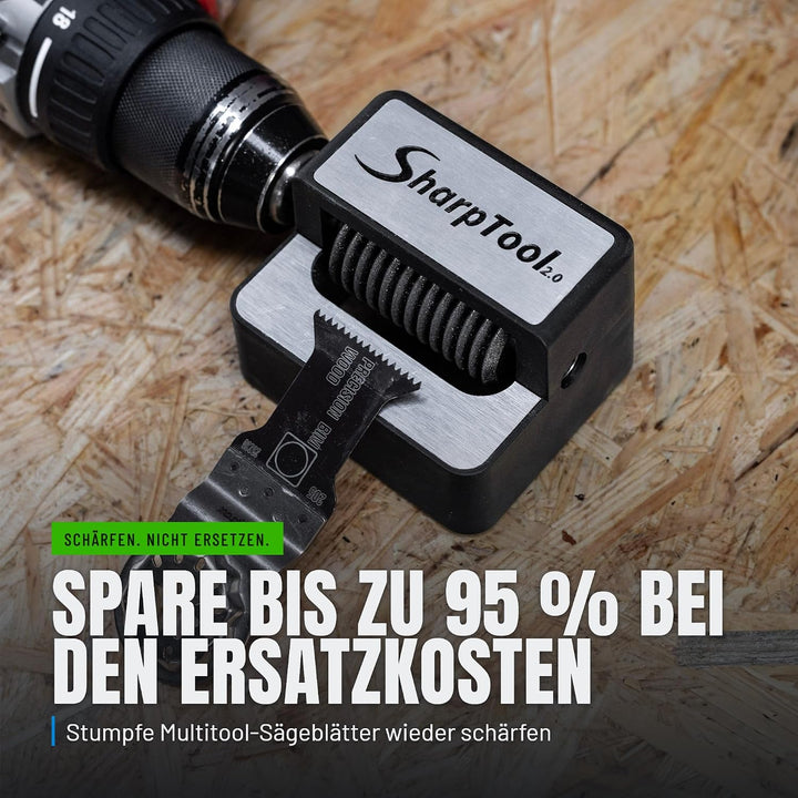 SharpTool 2.0 Schärfer für Multitool Sägeblätter - Präzisions-Schärfer für Bohrmaschine zum Nachschä