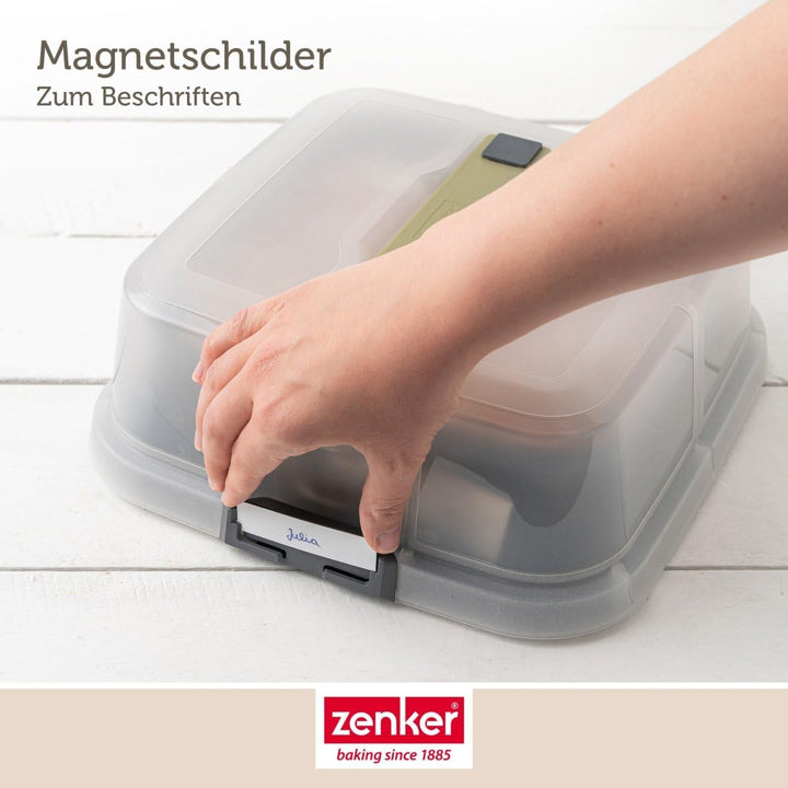 Zenker Bake, Click & Go Quadratische Haube – 30 x 30 x 11,5 cm – Passender Deckel für Kuchenformen z