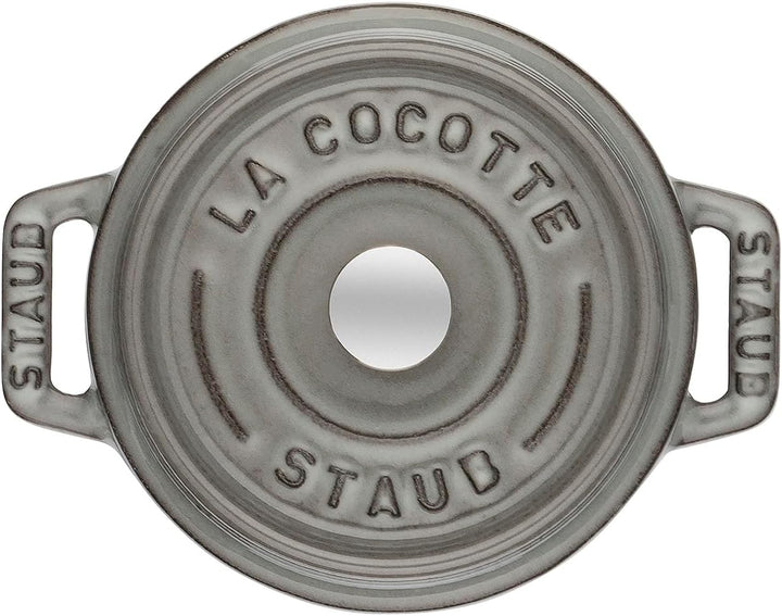 Staub 40500-106-0 Mini Cocotte, rund mit Deckel 10 cm, 0,25 L, induktionsgeeignet, mit mattschwarzer