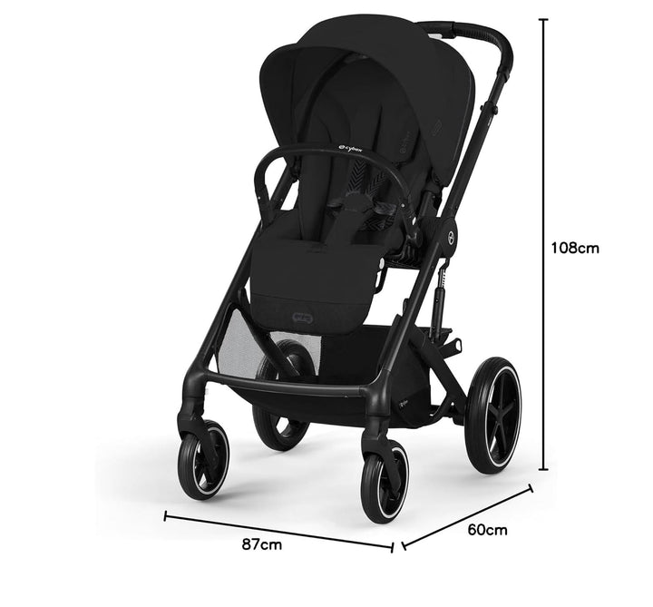 CYBEX Gold Kinderwagen Balios S Lux, Ergonomische Liegeposition, Einhand-Gurtsystem, Ab Geburt bis 2