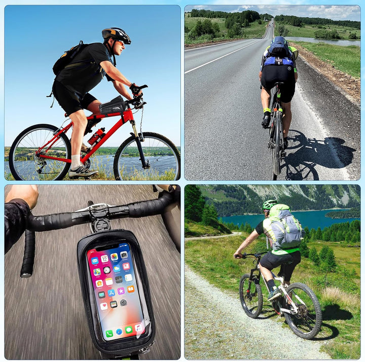 Fahrradtasche Rahmen, Wasserdicht Fahrrad Rahmentasche, Oberrohrtasche Fahrrad mit 3D Sonnenblende u