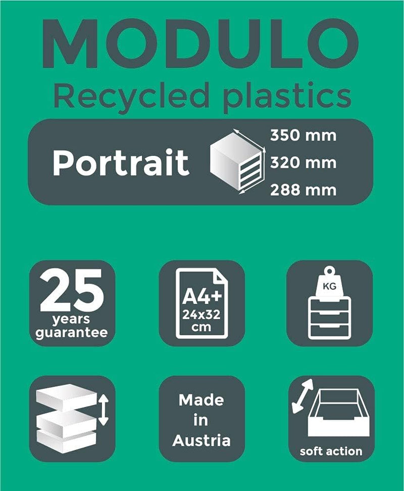 Exacompta 304714D Modulo Ablagebox (für Dokumente in Format DIN A4, 35 x 28,8 x 32 cm, mit 10 Laden,