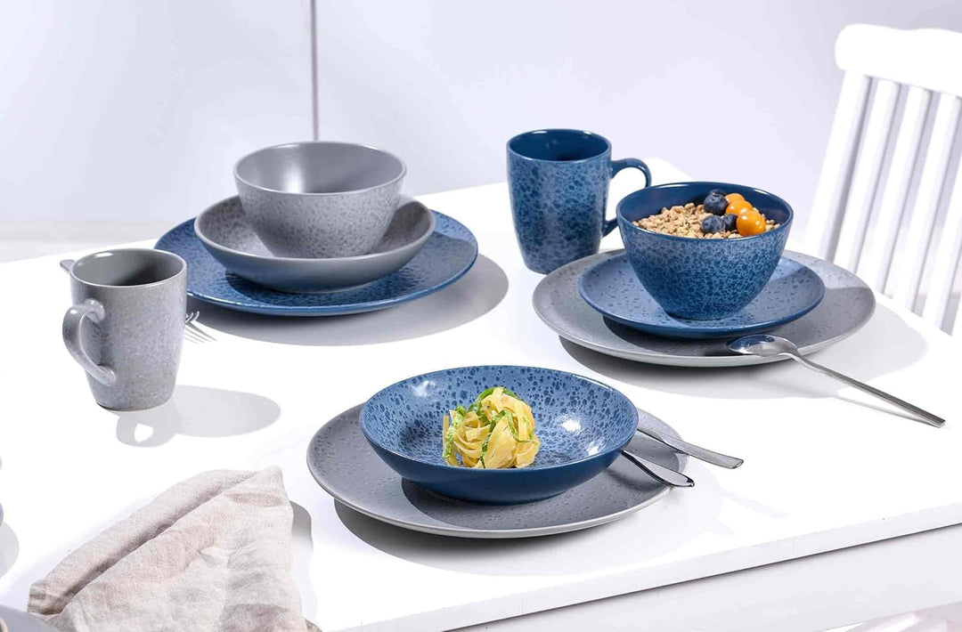 Ritzenhoff & Breker Kitwe Suppenschalen 6er Set, 20 cm, Tiefe Schalen mit matter Maserung, Unikate d