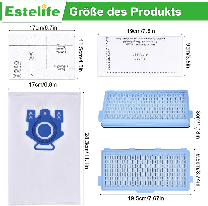 Filter für Miele Active Airclean Plus 50 Staubsauger Compact C1&C2, Complete C2&C3, S8340 S4000 S500
