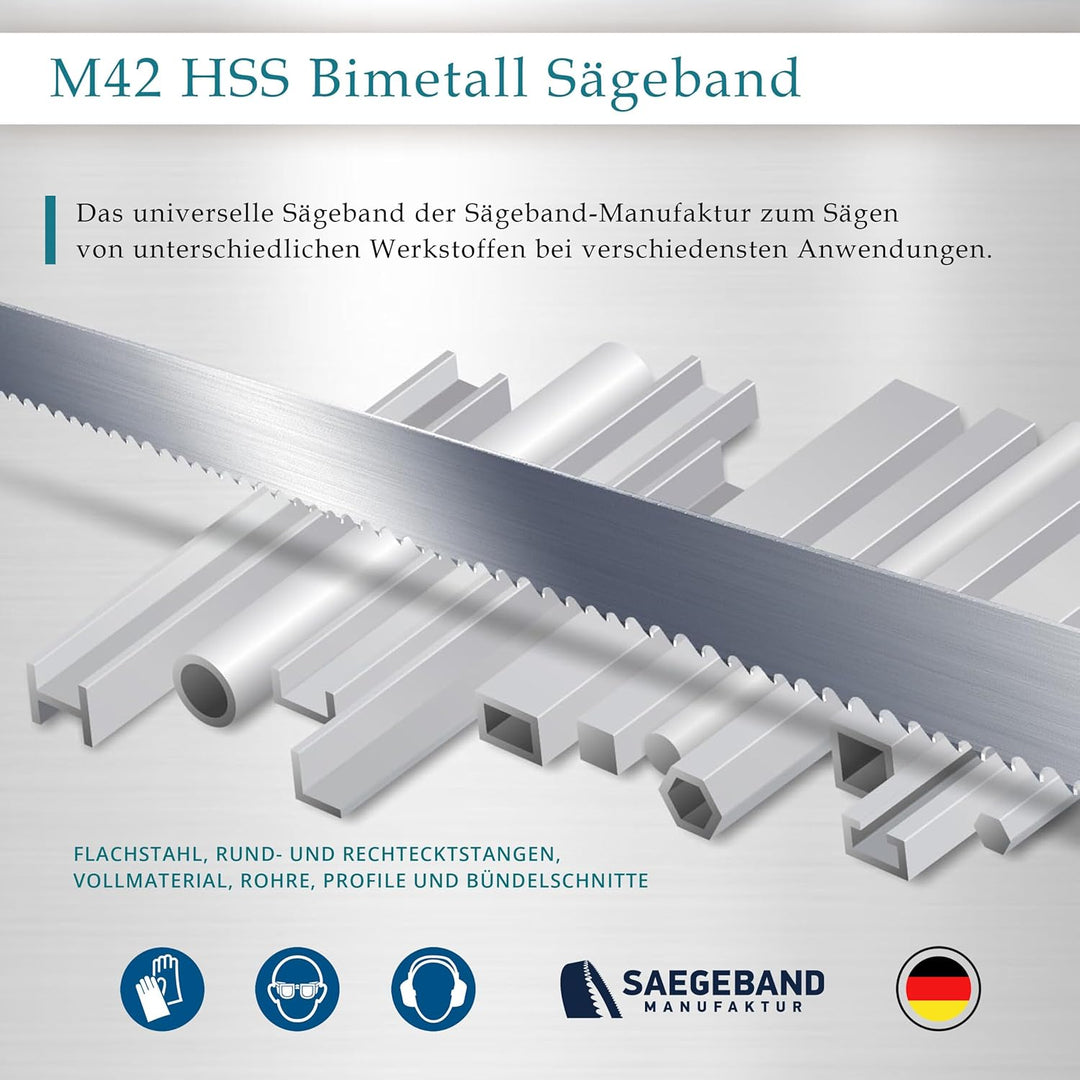 3 x M42 HSS Bimetall Sägeband 2480 x 20 x 0,9 mm mit 5/8 ZpZ, Bandsägeblatt 2480 x 20 x 0,9 mm 5/8 Z