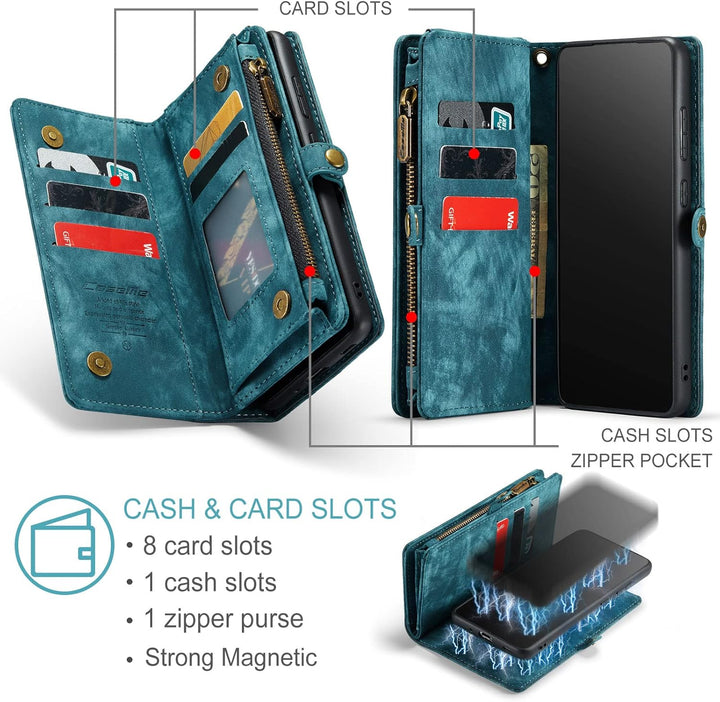 UFinetech 2-in-1 Samsung Galaxy S20 Plus Hülle Handy Tasche Leder TPU Flip Magnetisch Ständer Karten