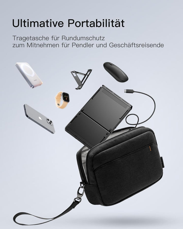 Inateck tragbare Bluetooth-Falttastatur, Tastatur Maus Set | 3 Bluetooth-Kanäle, Ziffernblock, tragb