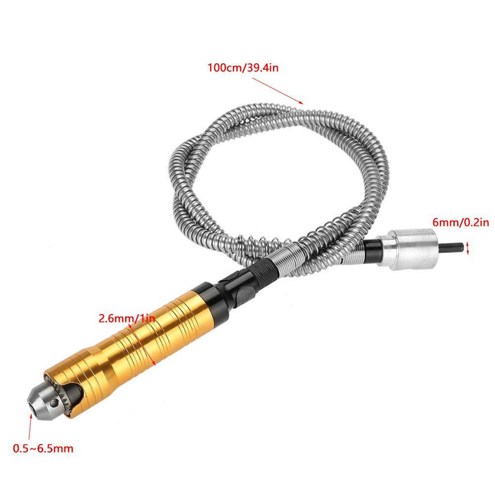 Flexwelle 6mm, Flexibler Wellenschleifer, Welle Bohrfutter 0,5-6,5mm Spanngriff zum Polieren, Gravie