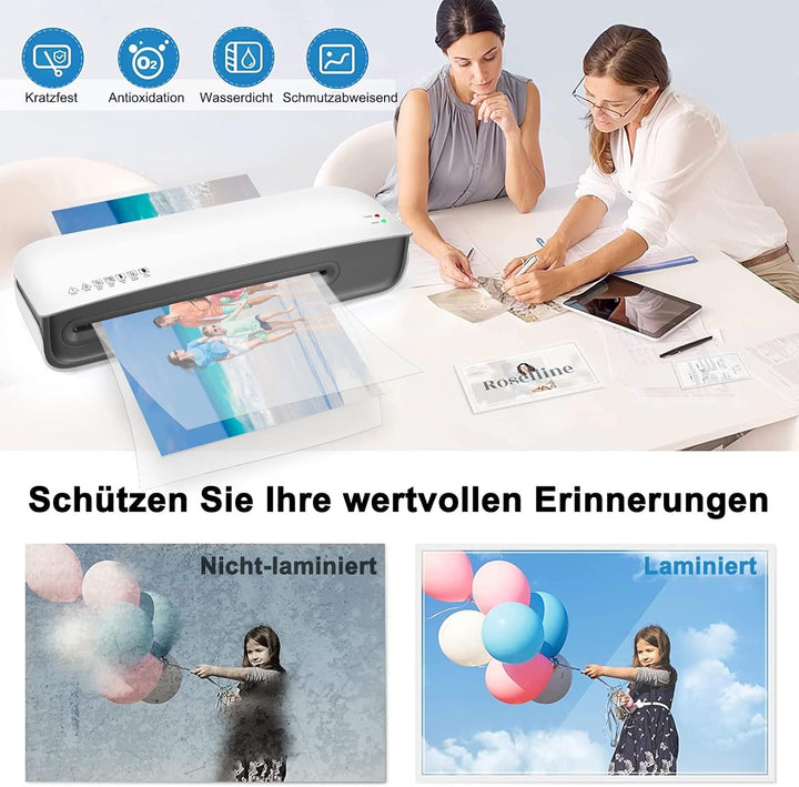 Nigecue Laminiergerät A4, 3 in 1 Laminiermaschine mit 30 Stück A4 A5 A6 Laminierfolien, Laminator mi