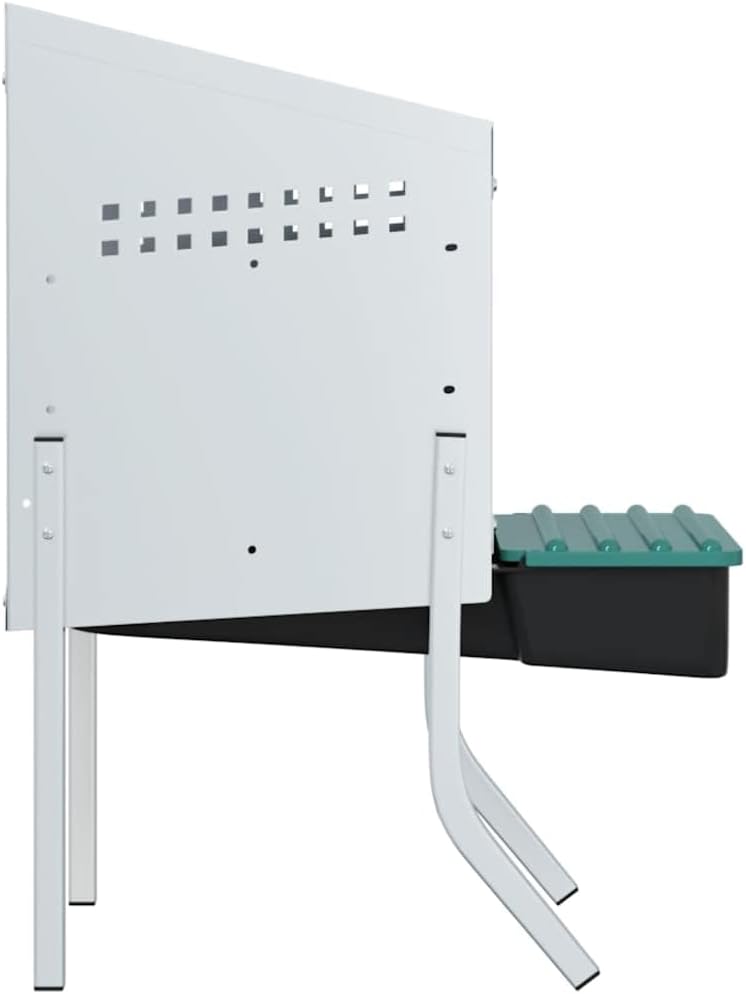 Hühner-Nistkasten 1 Abteil mit Beinen aus verzinktem Stahl und Polypropylen, 30,5x50x63/68 cm, für S